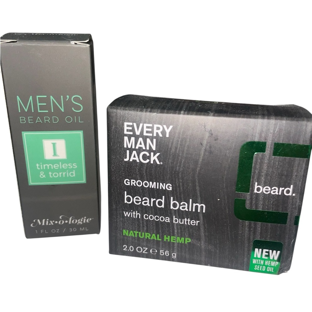 Mixologie Timeless & Torrid Men's Beard Oil and Every Man Jack Beard Balm Set